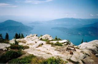 View of Howe Sound from a high point near Unnecessary Mountain, Howe Sound Crest Trail 2003-08.